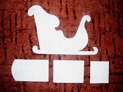 Трафарет санки из картона