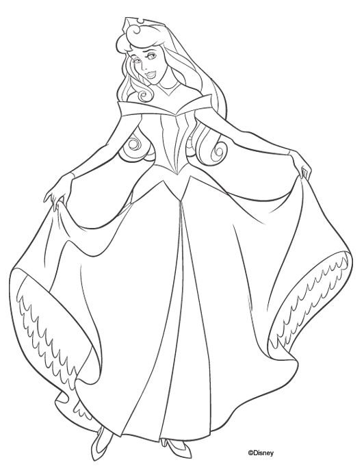 Разукрашка принцессы Дисней Аврора