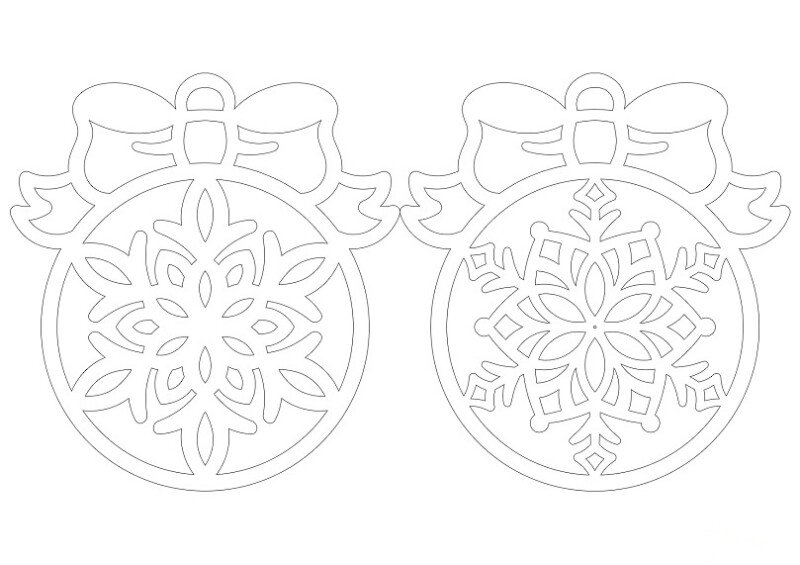 Вытынанки шарики новогодние