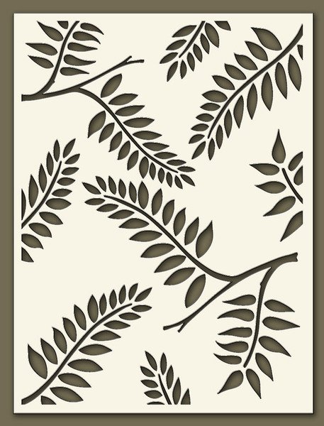 Листья папоротника трафарет на стену