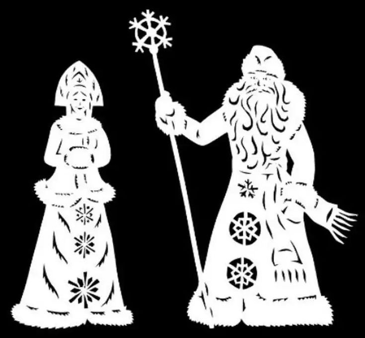 Трафареты на окна новогодние