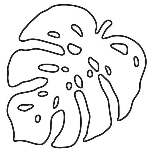 Монстера трафарет