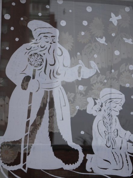 Украшение окон в стиле Морозко