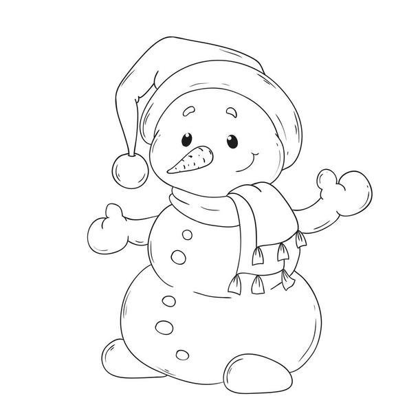 Снеговик раскраска