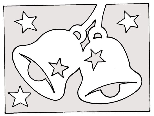 Вытынанки на окна колокольчики новогодние