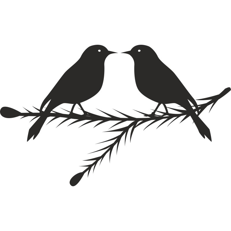 Трафарет "птицы на ветках"