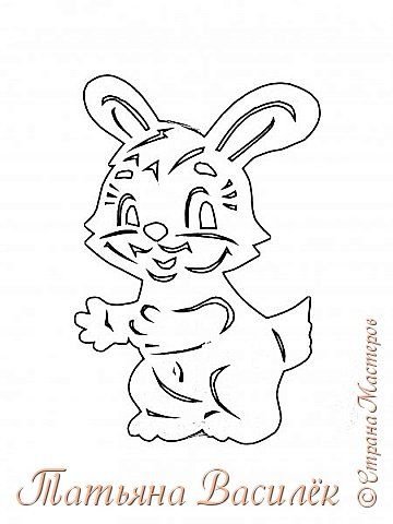 Зайчик для вырезания на окно