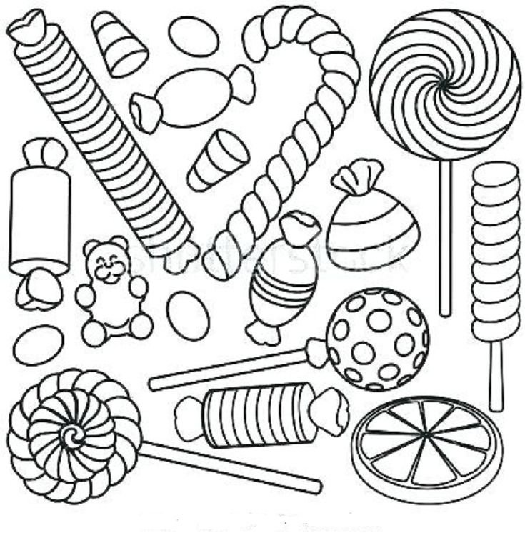 Конфета раскраска для детей
