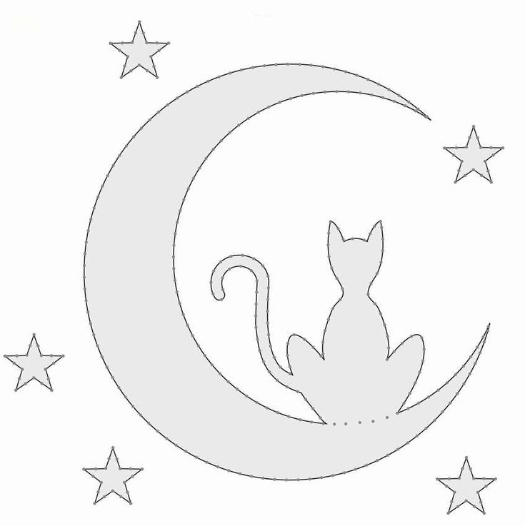 Месяц трафарет для вырезания на новый год