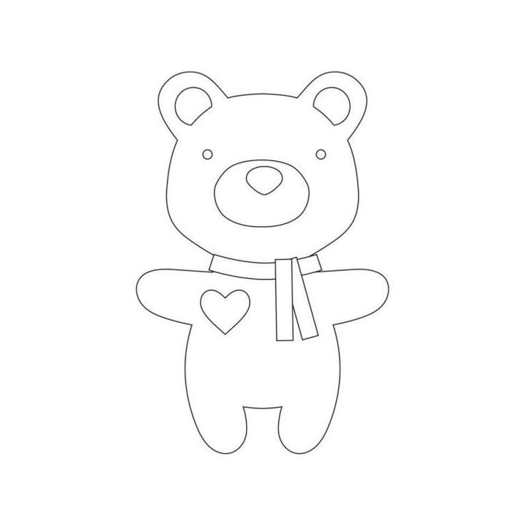 Мишка трафарет для вырезания