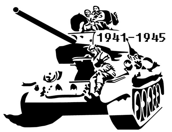 Наклейка на авто танк