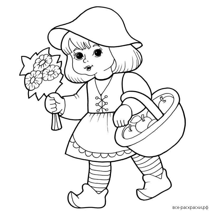 Красная шапочка raskraska