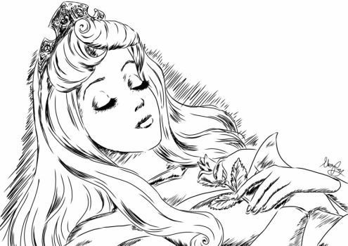 Спящая красавица раскраска