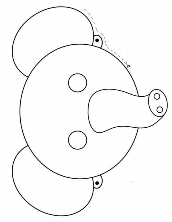 Маска слона раскраска