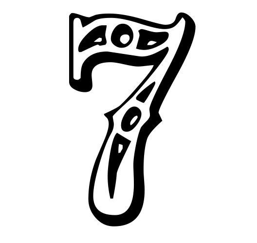 Цифра 7 трафарет для вырезания