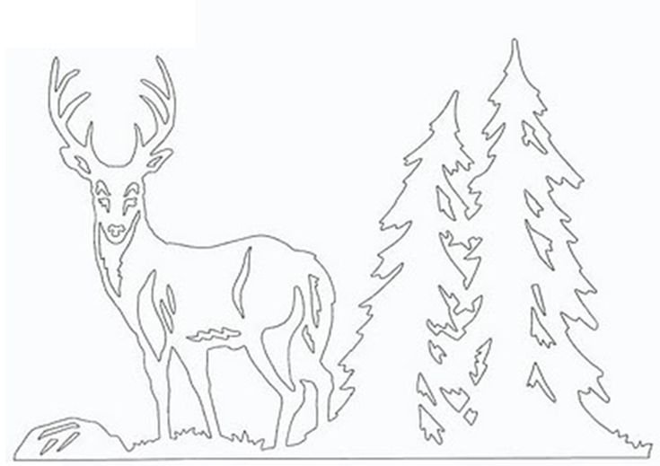 Вытынанки новогодние олени