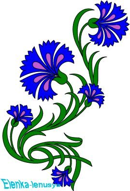 Васильки трафарет
