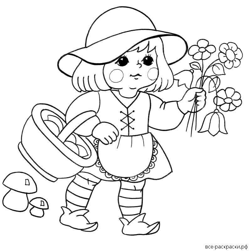 Красная шапочка раскраска для детей