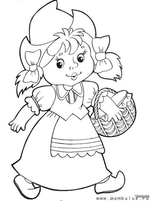 Красная шапочка раскраска для детей