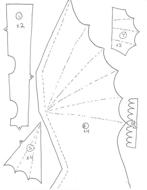 Выкройка дракона Беззубика
