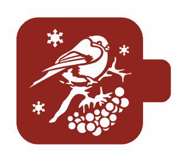 Снегирь трафарет