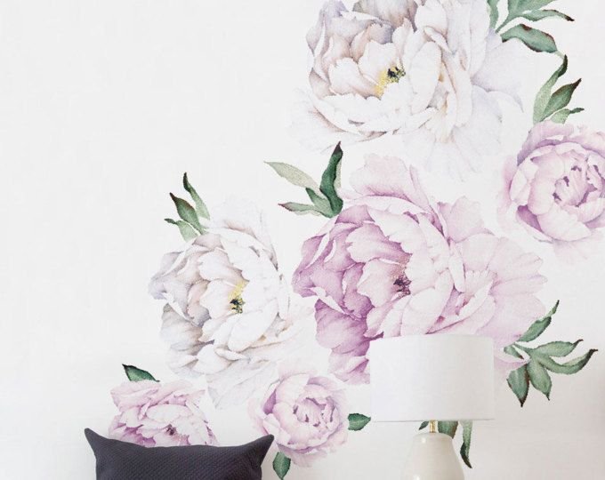 Фотообои на стену пионы в интерьере