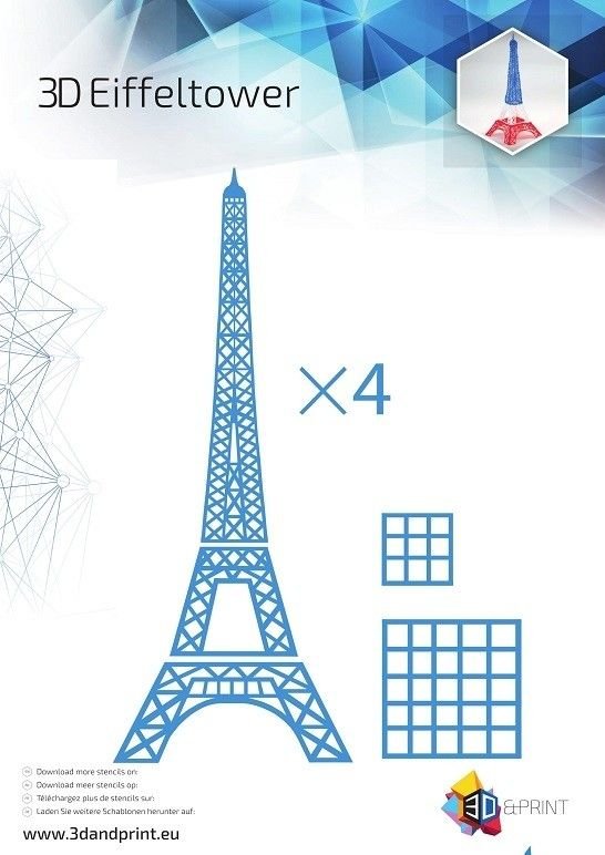 Схема Эйфелевой башни для 3д ручки