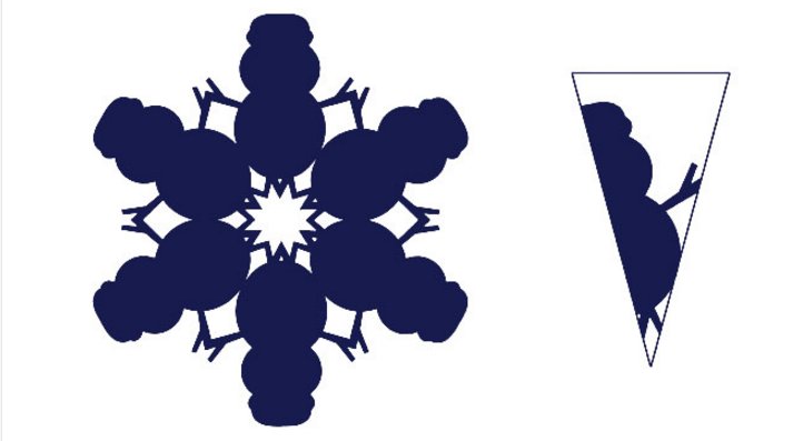 Снежинка Снеговик шаблон