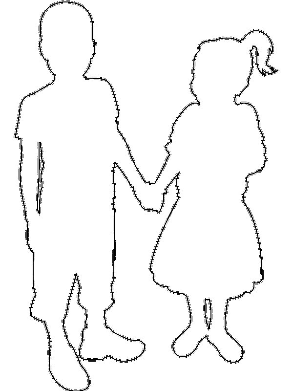 Силуэт мальчика и девочки