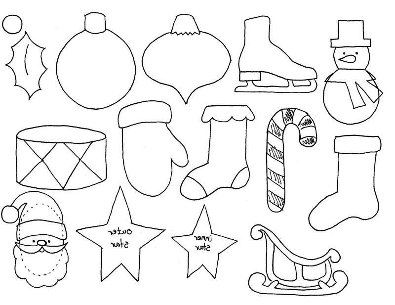 Елочные игрушки трафарет