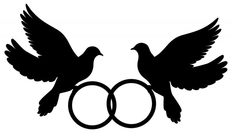 Свадебные голуби силуэт