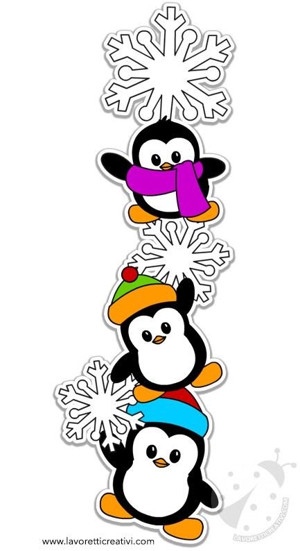 Снеговик висит на снежинке