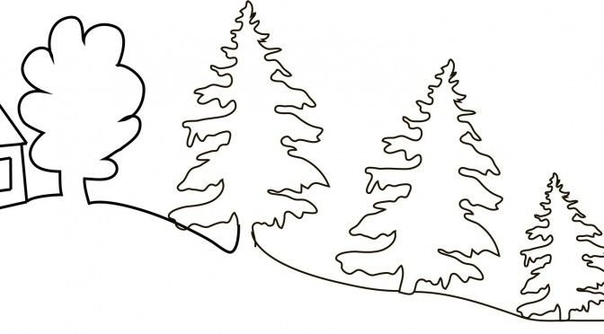 Елка трафарет на окно