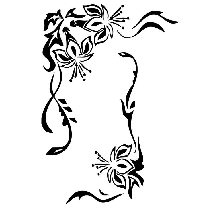 Цветочный орнамент трафарет