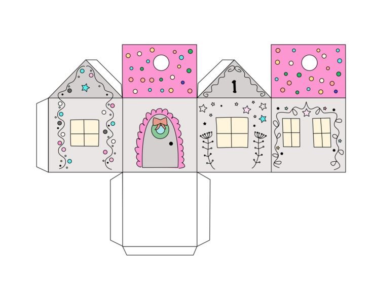 Развертка бумажного домика