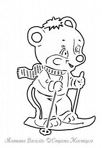 Вытыканки новогодние на окно Медвежонок