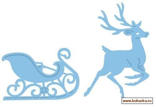Олень с санями шаблон
