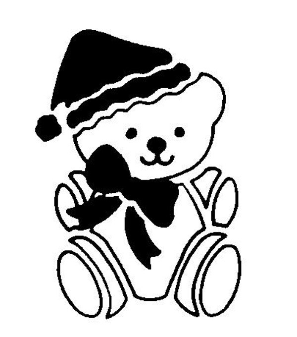 Медведь трафарет на окно