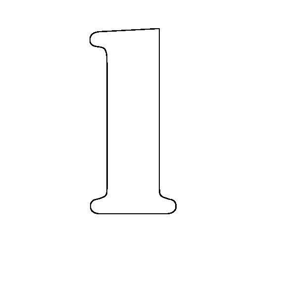 Цифра 1 трафарет