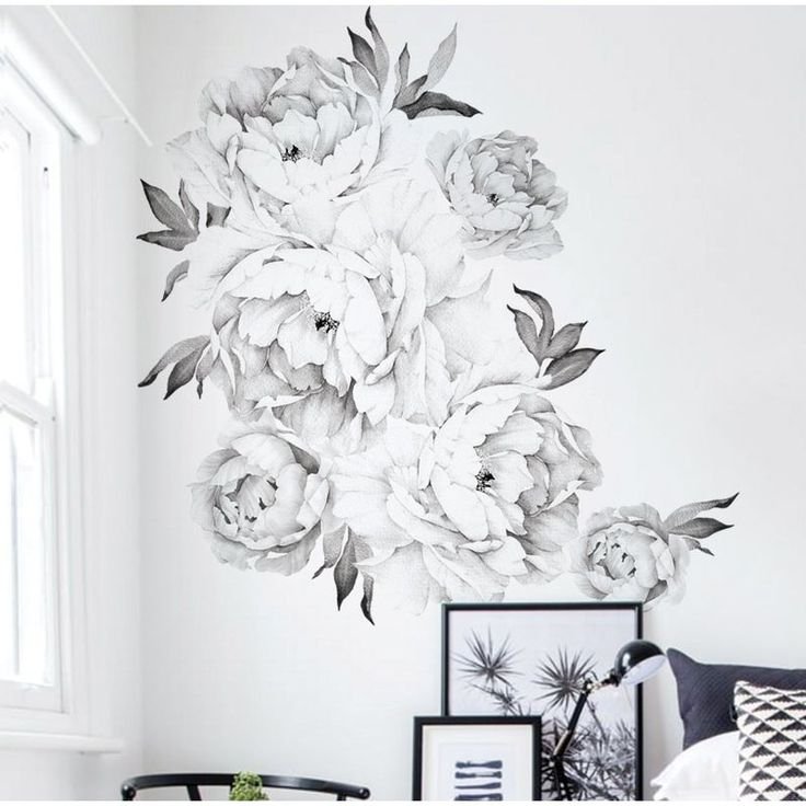 Роспись стен растения