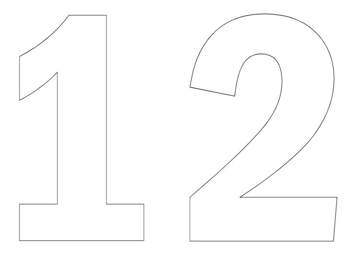 Цифра 12 трафарет для торта