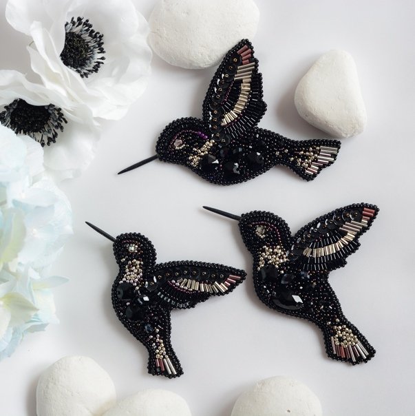 Трафарет птички для броши из бисера