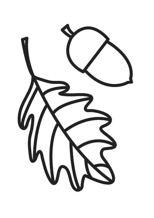 Дубовый лист трафарет