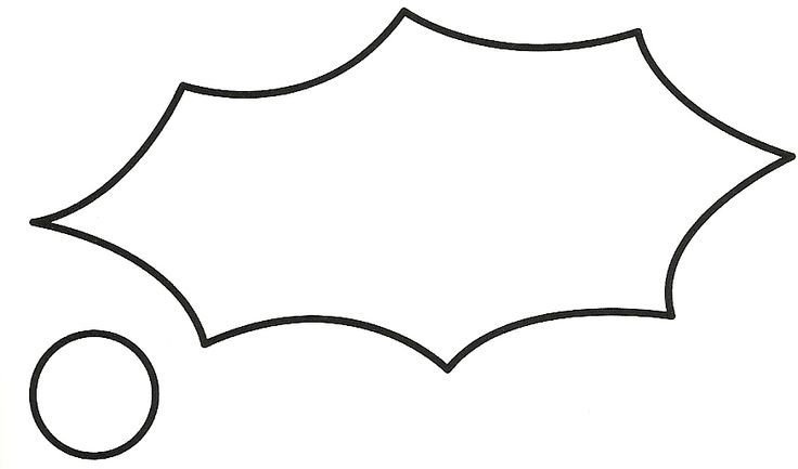 Лист остролиста трафарет