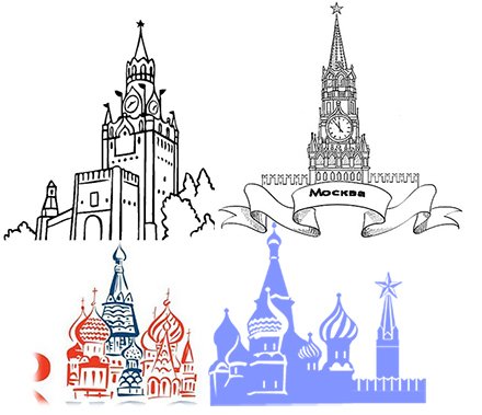 Кремль на окно трафарет