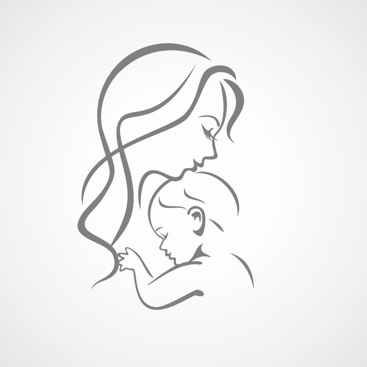 Очертания матери и ребенка