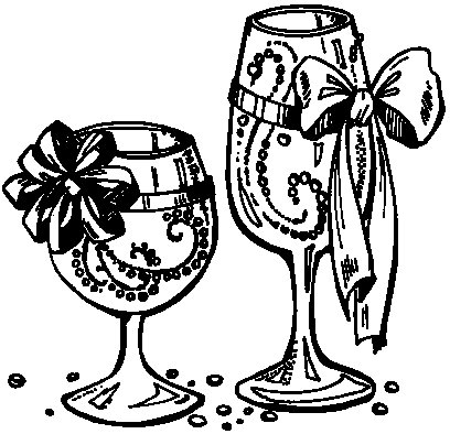 Бокалы для свадьбы черно белые