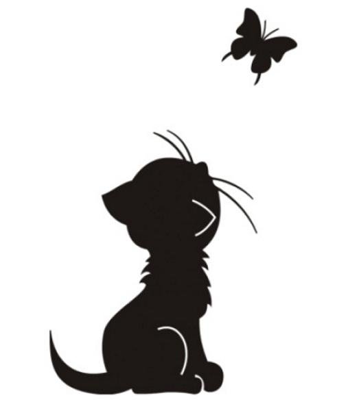 Трафарет кота на стену