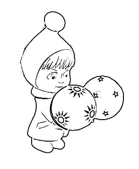 Трафарет на окно Маша и медведь новый год