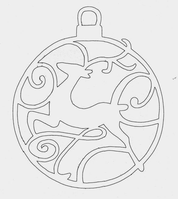 Новогодний шар трафарет для вырезания